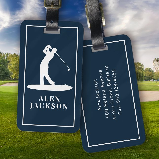 Personalised Monogram Golfer Add Your Logo Luggage Tag (Creator Uploaded)