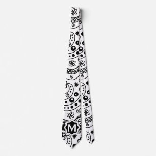 Personalised Monogram Hearts Love Doodle Pattern Tie