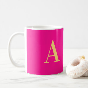 Personalised Monogram Hot Pink Coffee Mug