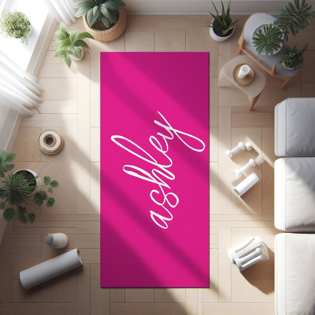Personalised Monogram Hot Pink Yoga Mat (Creator Uploaded)