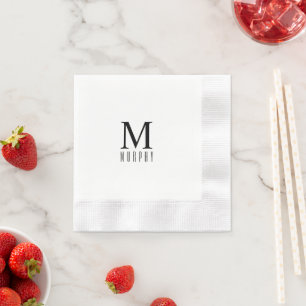 Personalised Monogram Initial and Last Name Napkin