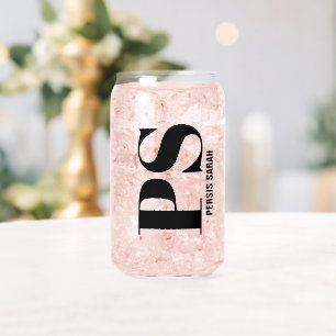 Personalised Monogram Initial Custom Name Can Glass
