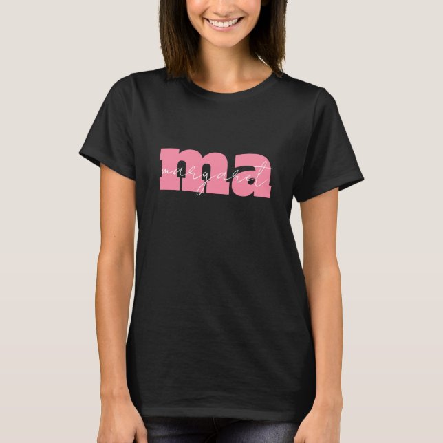 Personalised Monogram Initial Letters Name T-Shirt (Front)