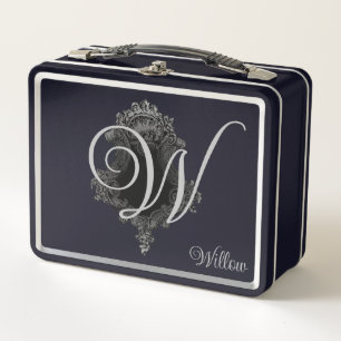 Personalised Monogram Initial Metal Lunch Box