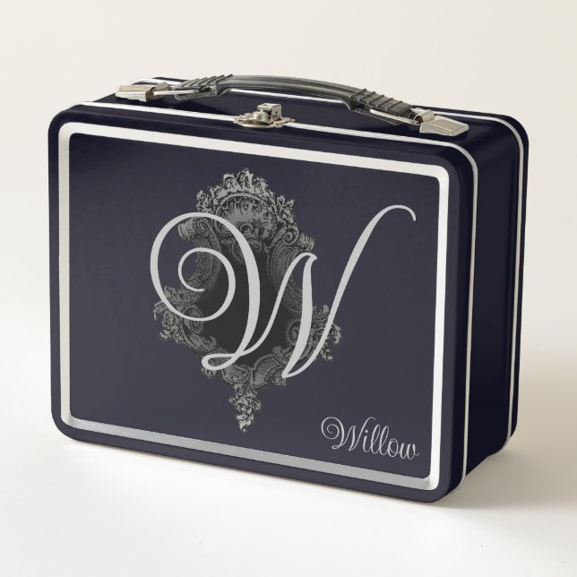 Personalised Monogram Initial  Metal Lunch Box (Front)