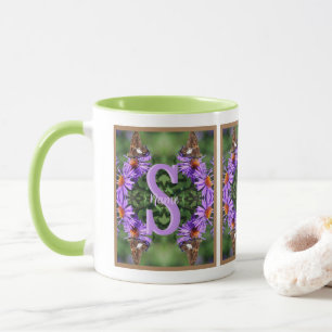 Personalised Monogram Initial Name Butterfly Art Mug