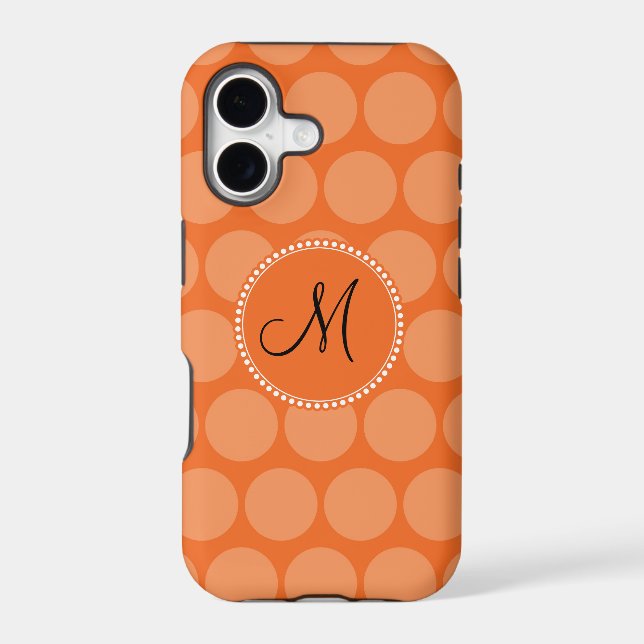 Personalised Monogram Initial Orange Polka Dots (Back)