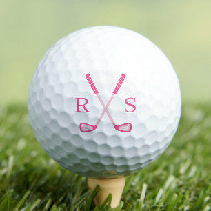 Personalised Monogram Initial Pink Golf Balls