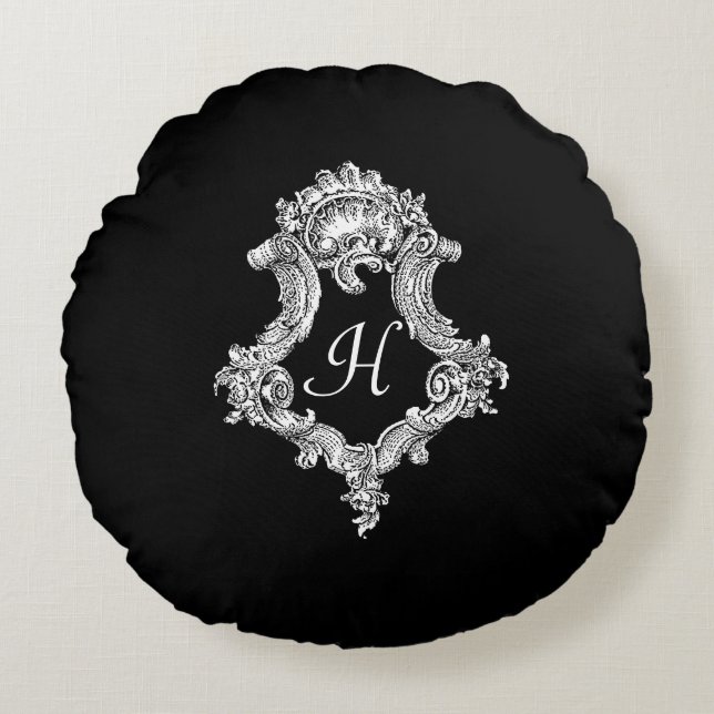 Personalised Monogram Initial Round Cushion (Front)