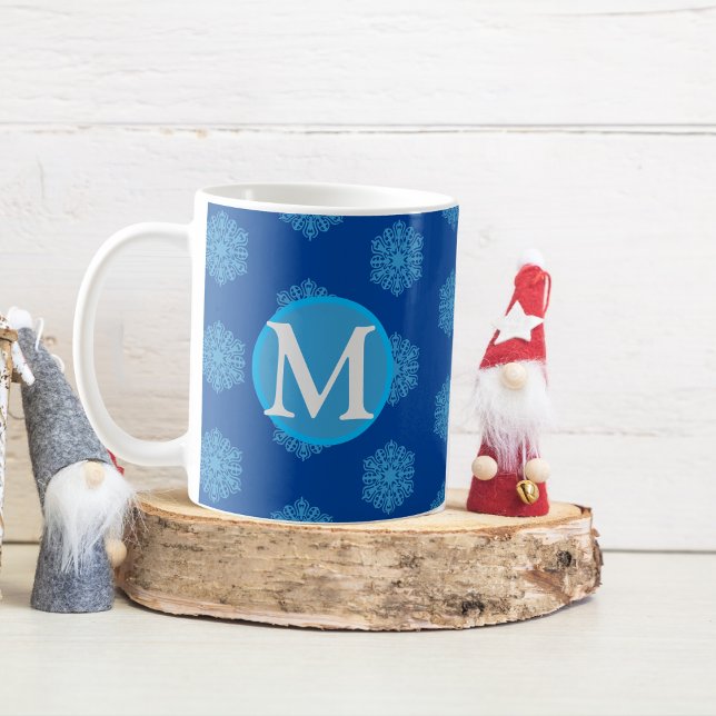 Personalised Monogram Initial Snowflake Coffee Mug (Creator Uploaded)