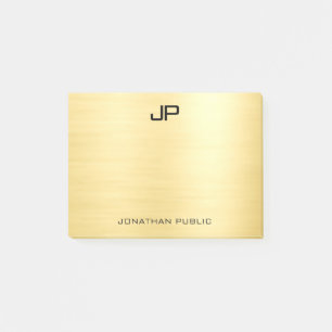 Personalised Monogram Initial Template Gold Look Post-it Notes