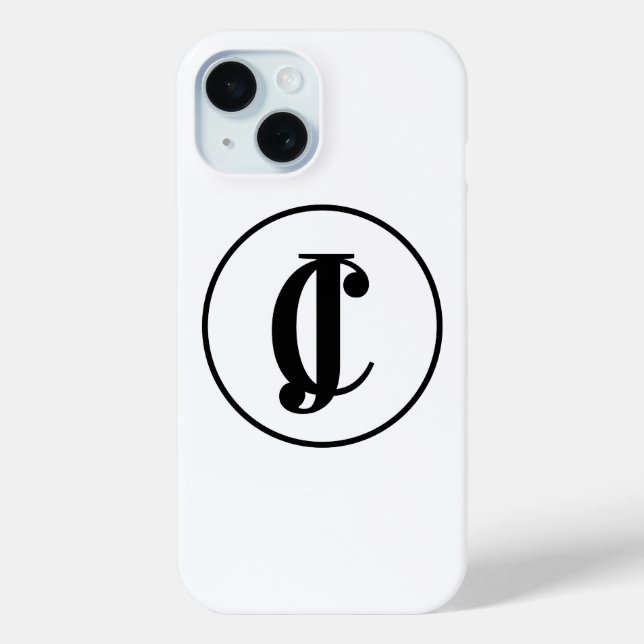 Personalised Monogram Initials Black and White Case-Mate iPhone Case (Back)