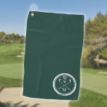 Personalised Monogram Initials Emerald Green Golf Towel<br><div class="desc">Personalise the initials to create a unique emerald green monogrammed golf gift. Designed by Thisisnotme©</div>