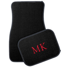 Personalised Monogram Initials Modern Black Red
