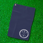 Personalised Monogram Initials Navy Blue Golf Towel<br><div class="desc">Personalise the initials to create a navy blue monogrammed golf gift. Designed by Thisisnotme©</div>