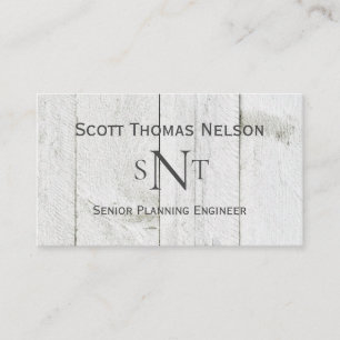 Personalised Monogram Initials Rustic Business Card