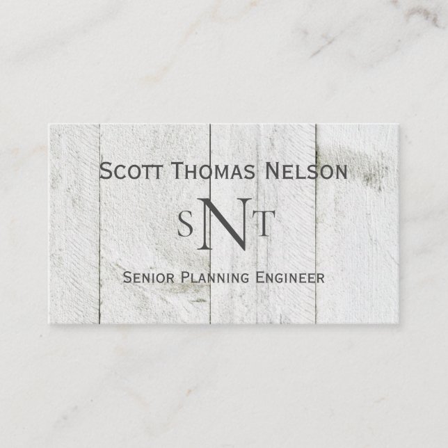 Personalised Monogram Initials Rustic Business Card (Front)