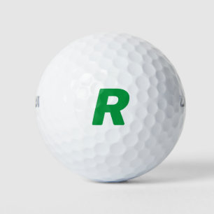 Personalised Monogram Initials Yellow Green Custom Golf Balls