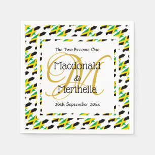 Personalised Monogram Jamaica Flag Napkin