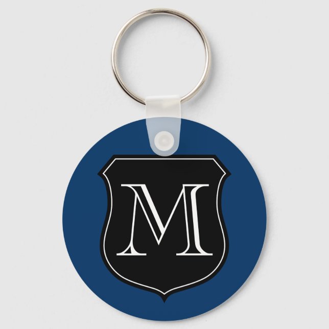 Personalised monogram keychain with letter emblem (Front)
