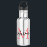 Personalised Monogram Kids Back To School Stainles 532 Ml Water Bottle<br><div class="desc">Send your kids back to school in style, with these stylish monogram water bottles. Perfect for trips to the park, beach, sports, and picnics. The bottle features your childs initial and name, all font styles, size and colour of text can be changed by clicking on the customise further link after...</div>