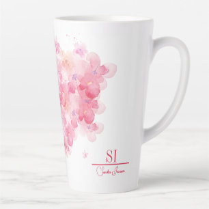 Personalised Monogram Latte Mug Modern Floral D.