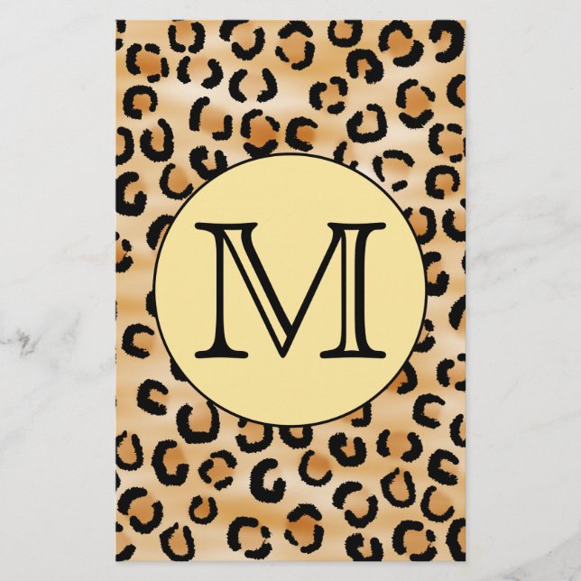 Personalised Monogram Leopard Print Pattern. (Front)