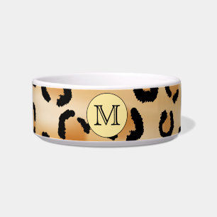 Personalised Monogram Leopard Print Pattern. Bowl