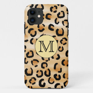 Personalised Monogram Leopard Print Pattern. iPhone 11 Case