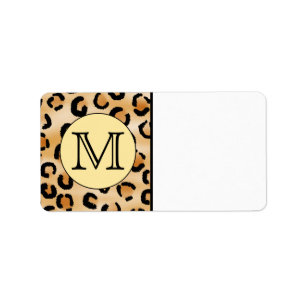 Personalised Monogram Leopard Print Pattern. Label