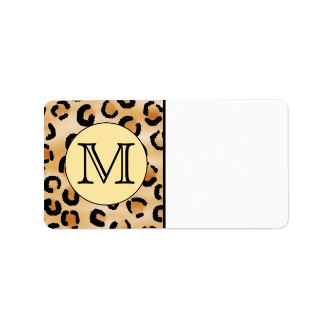 Personalised Monogram Leopard Print Pattern. Label (Front)