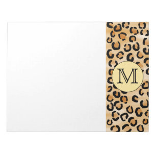 Personalised Monogram Leopard Print Pattern. Notepad