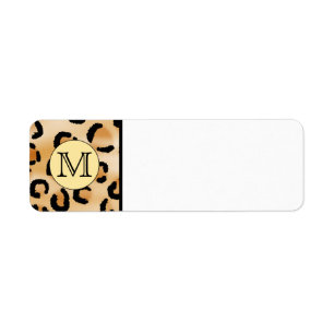 Personalised Monogram Leopard Print Pattern. Return Address Label