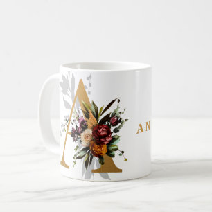 Personalised Monogram Letter A with Last Name Coffee Mug