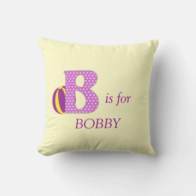 Personalised Monogram Letter B Nursery  Pillow (Front)