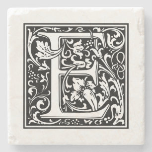 Personalised Monogram Letter E Wedding Birthday Stone Coaster