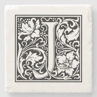 Personalised Monogram Letter J Wedding Birthday Stone Coaster