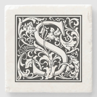 Personalised Monogram Letter S Wedding Birthday Stone Coaster