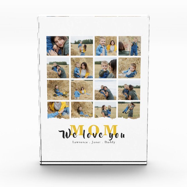 Personalised monogram Love You mum 16 Mother Photo Block (Front)