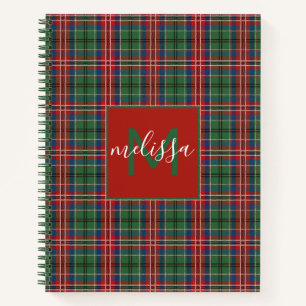 Personalised Monogram MacCulloch Tartan Plaid Notebook