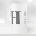Personalised Monogram Men's Birthday Beer Mug Gift<br><div class="desc">Personalise this stylish birthday beer mug with your custom monogram initial and age.</div>