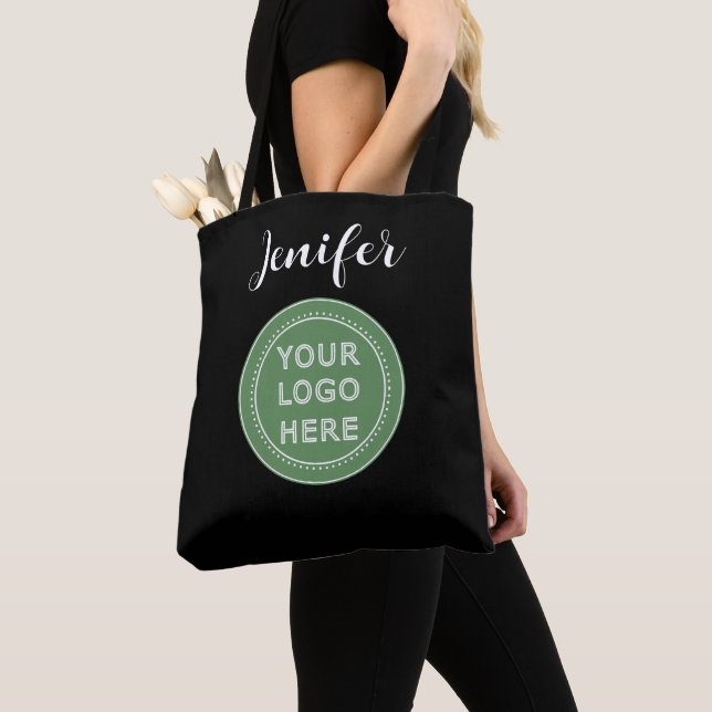 Personalised Monogram, minimalist, stylish Tote Bag (Close Up)