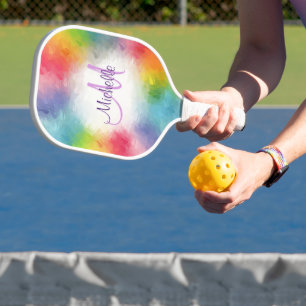 Personalised Monogram Modern Colourful Template Pickleball Paddle