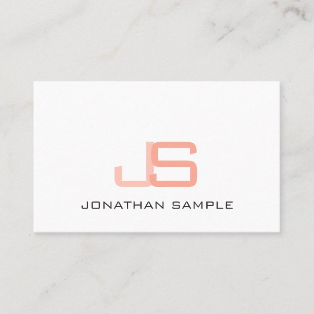 Personalised Monogram Modern Elegant Template Business Card (Front)