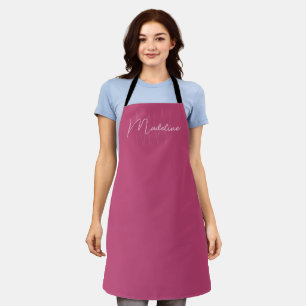 Personalised Monogram Modern Pink Apron