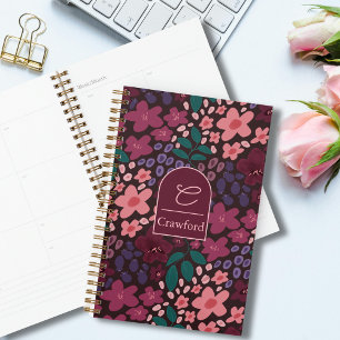 Personalised Monogram Moody Floral Planner