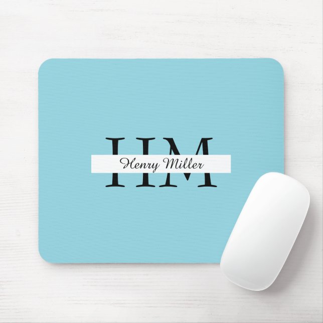 Personalised Monogram Mousepad | Custom Initials (With Mouse)
