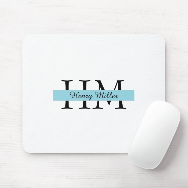 Personalised Monogram Mousepad | Custom Initials (With Mouse)