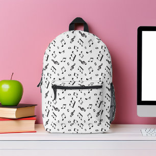 Personalised Monogram Music Notes Pattern Printed Backpack