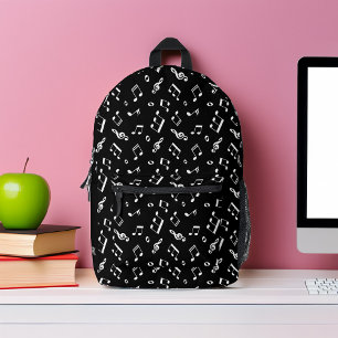 Personalised Monogram Music Notes Pattern Printed Backpack